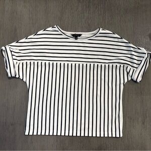 Banana Republic Black and White Striped Tee